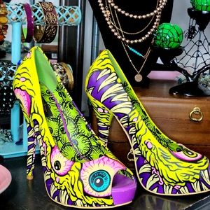 Iron Fist Green Eye 🤑 👁 Open Toe High Heels
